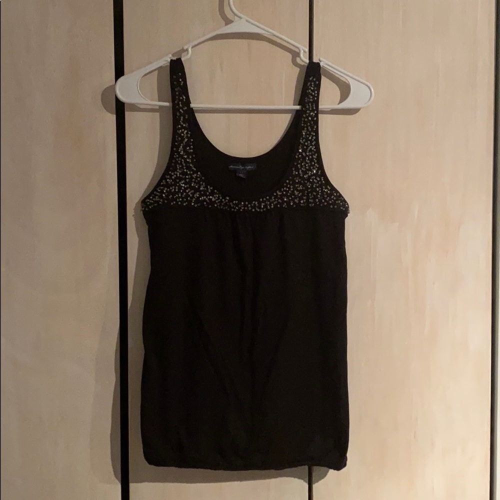 American Eagle Small beaded black tank